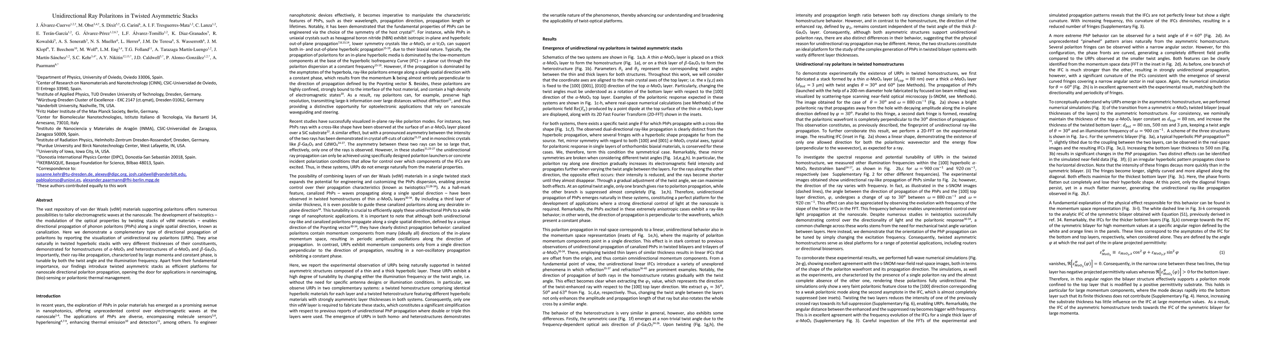Thumbnail for Unidirectional Ray Polaritons in Twisted Asymmetric Stacks