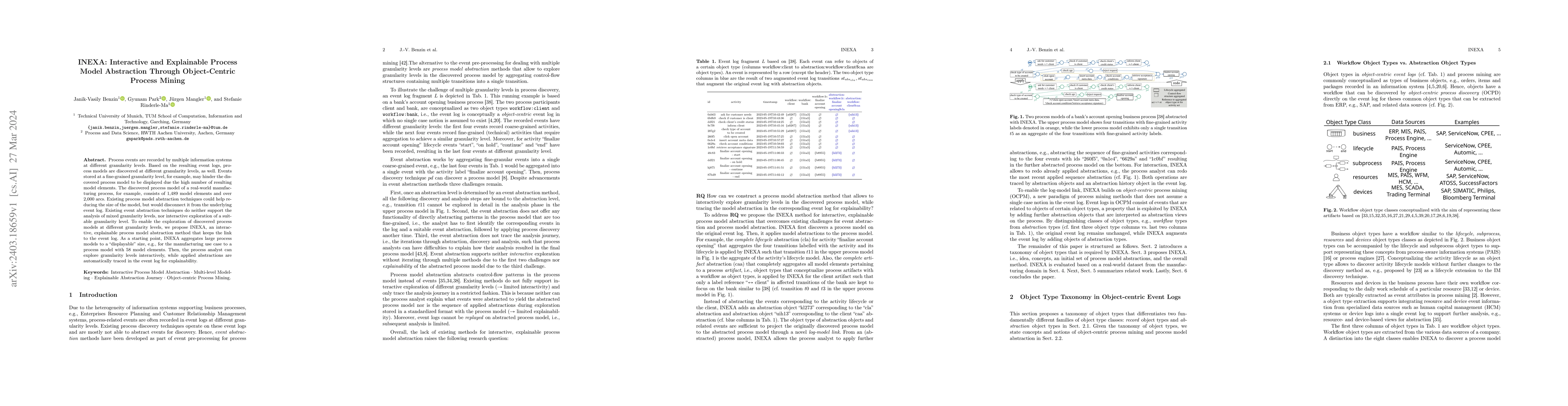 Thumbnail for INEXA: Interactive and Explainable Process Model Abstraction Through
  Object-Centric Process Mining