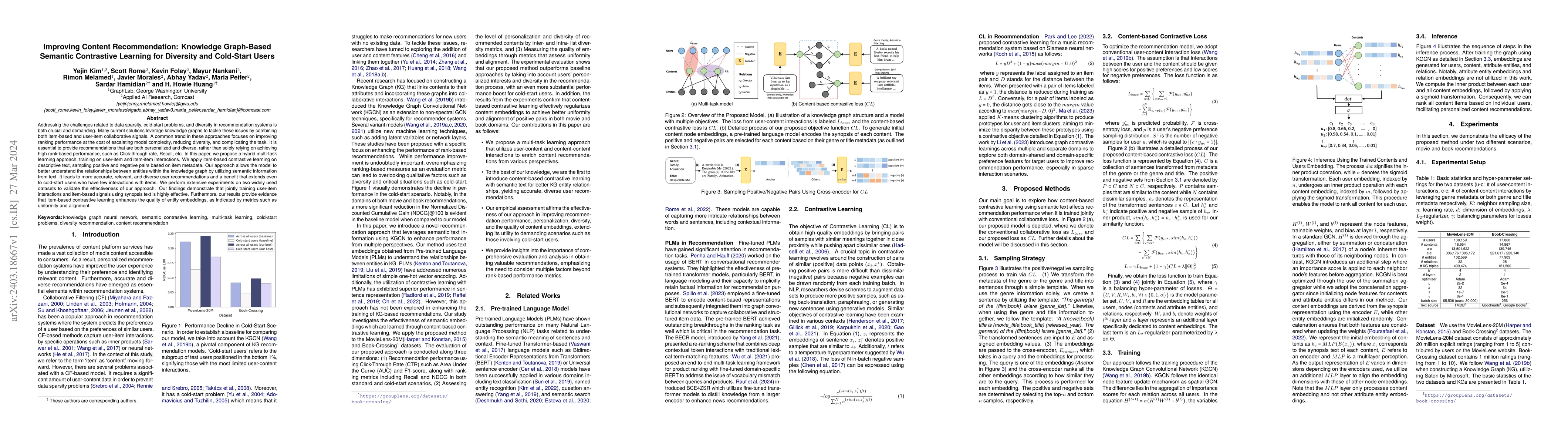 Thumbnail for Improving Content Recommendation: Knowledge Graph-Based Semantic
  Contrastive Learning for Diversity and Cold-Start Users