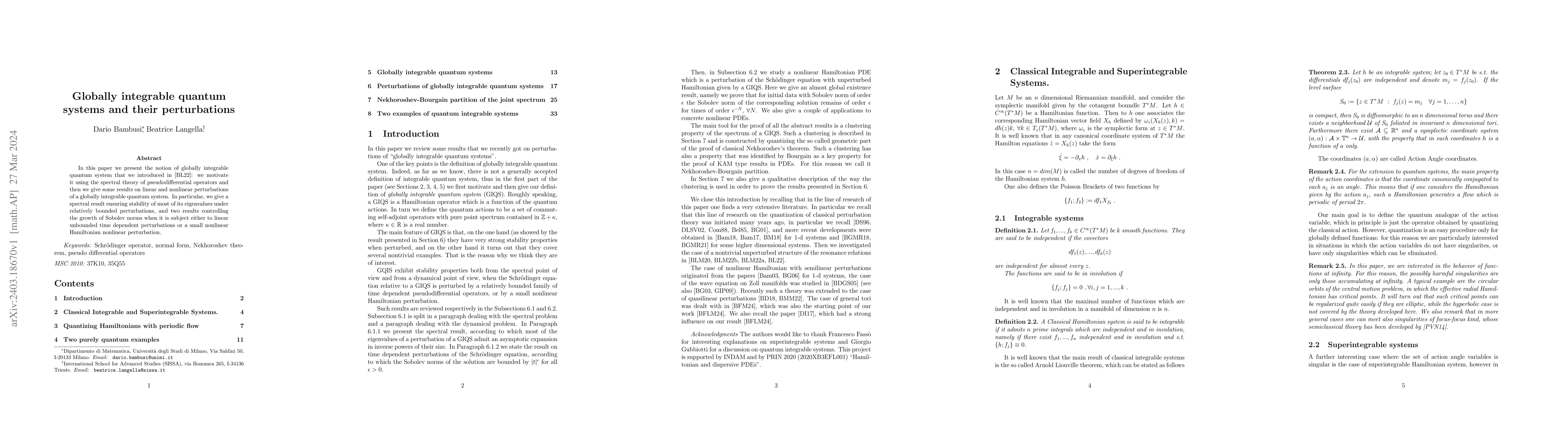 Thumbnail for Globally integrable quantum systems and their perturbations