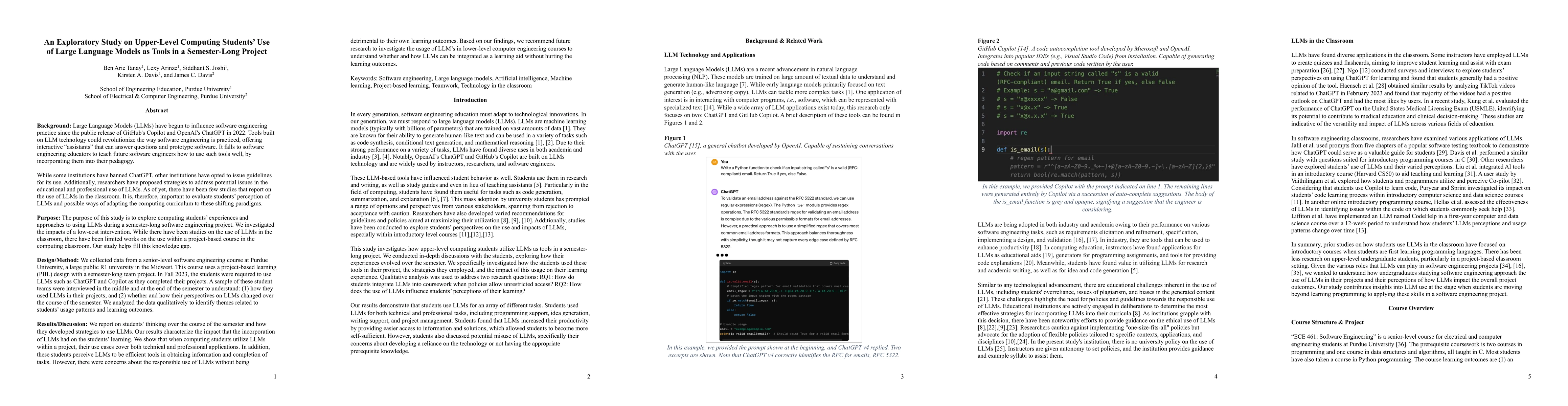 Thumbnail for An Exploratory Study on Upper-Level Computing Students' Use of Large
  Language Models as Tools in a Semester-Long Project