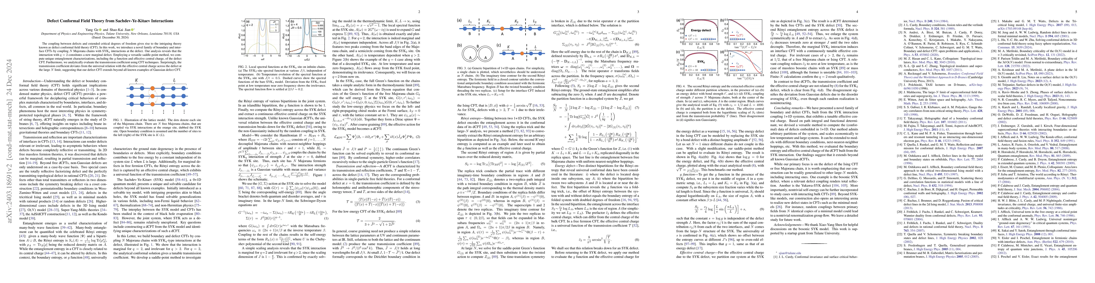 Thumbnail for Building defect conformal field theory from the Sachdev-Ye-Kitaev
  interactions