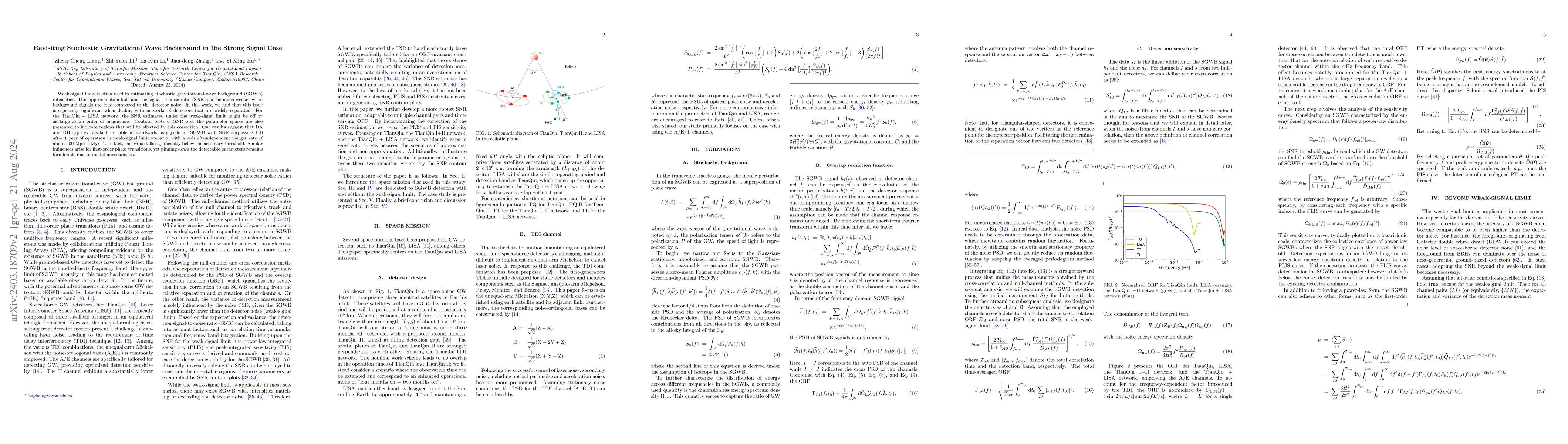Thumbnail for Revisiting Stochastic Gravitational-wave Background in the Strong Signal
  Case