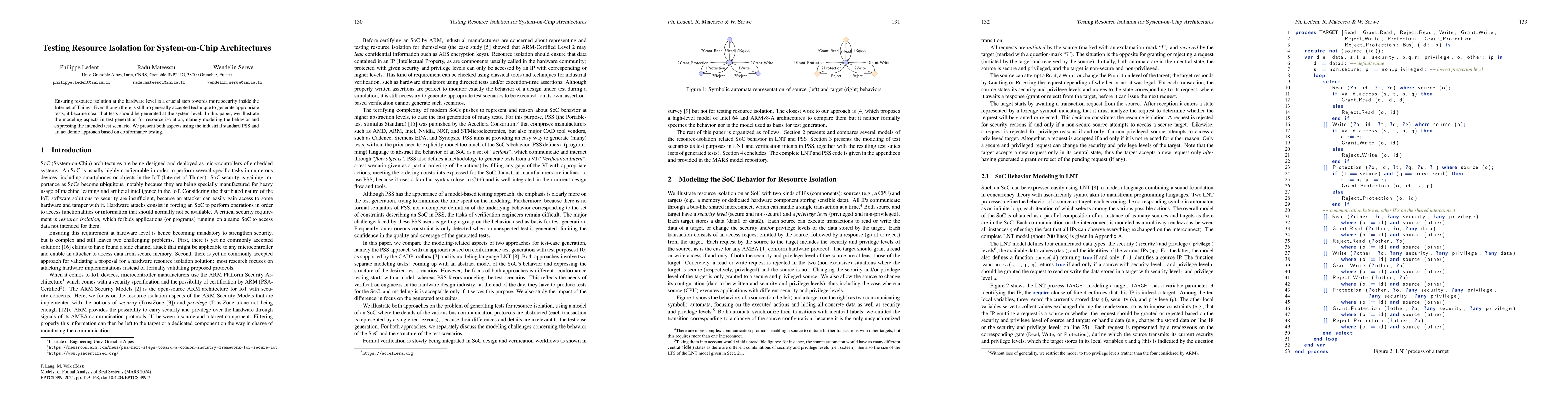 Thumbnail for Testing Resource Isolation for System-on-Chip Architectures
