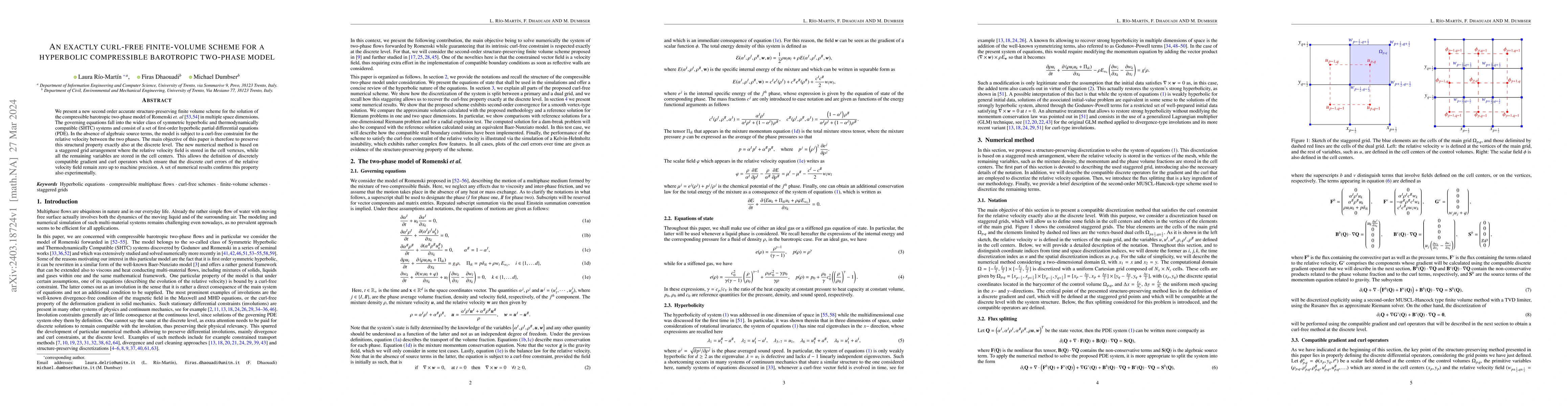 Thumbnail for An exactly curl-free finite-volume scheme for a hyperbolic compressible
  barotropic two-phase model