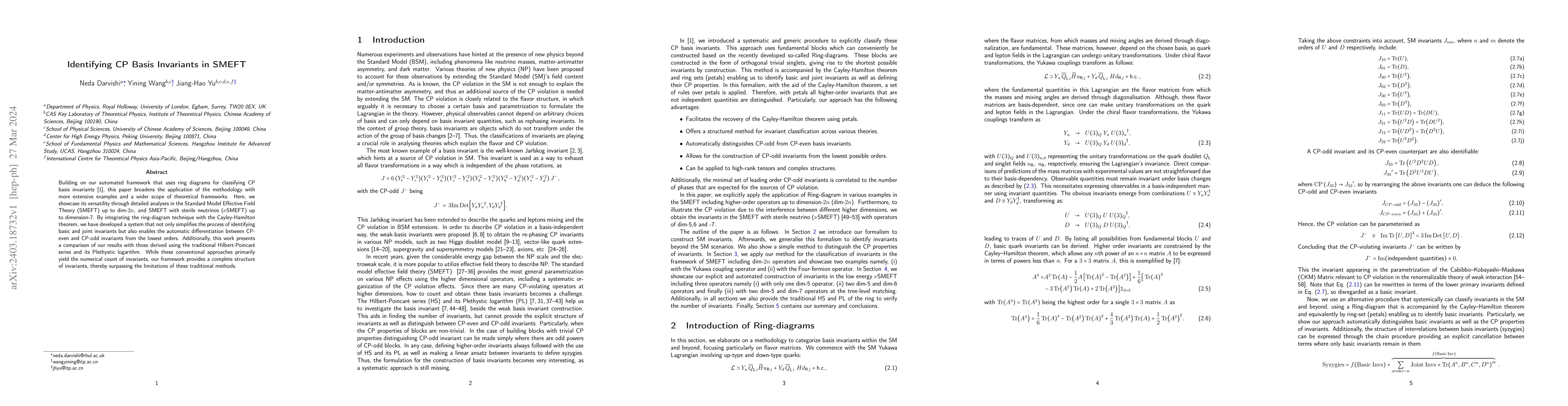 Thumbnail for Identifying CP Basis Invariants in SMEFT