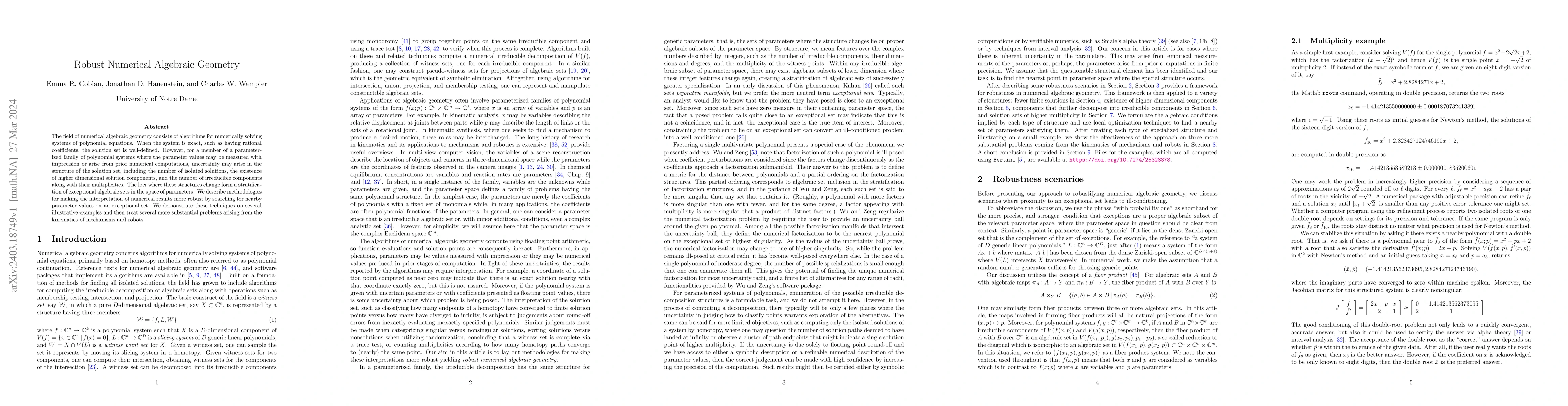 Thumbnail for Robust Numerical Algebraic Geometry