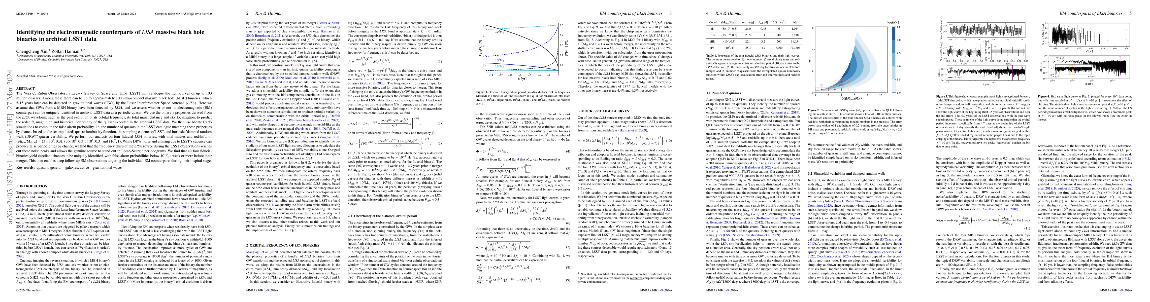 Thumbnail for Identifying the electromagnetic counterparts of LISA massive black hole
  binaries in archival LSST data