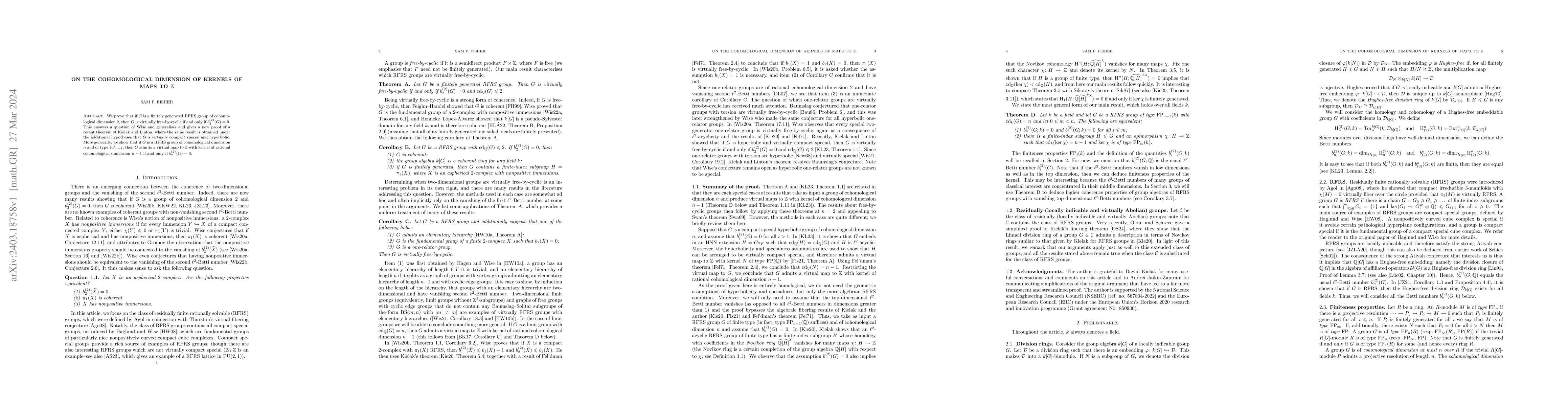 Thumbnail for On the cohomological dimension of kernels of maps to $\mathbb Z$