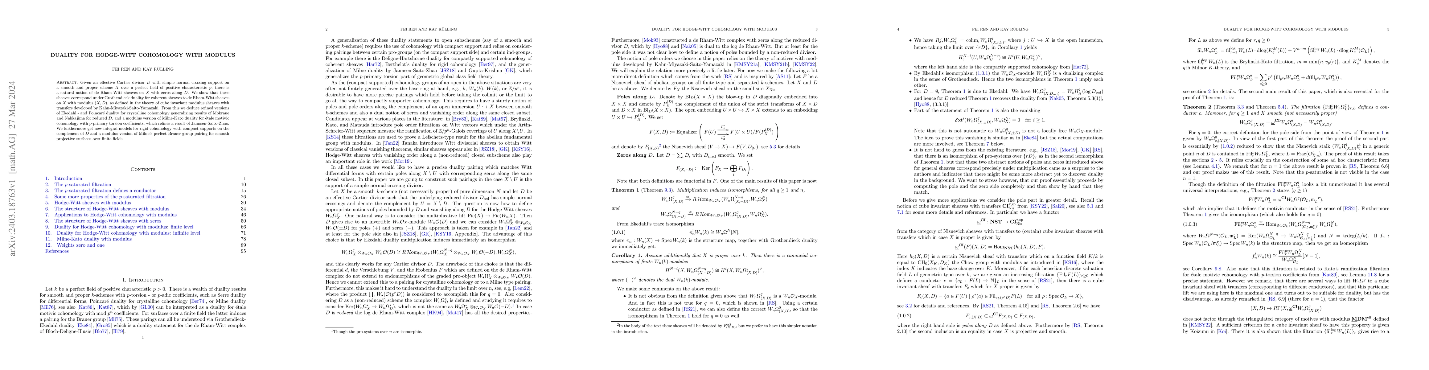 Thumbnail for Duality for Hodge-Witt cohomology with modulus