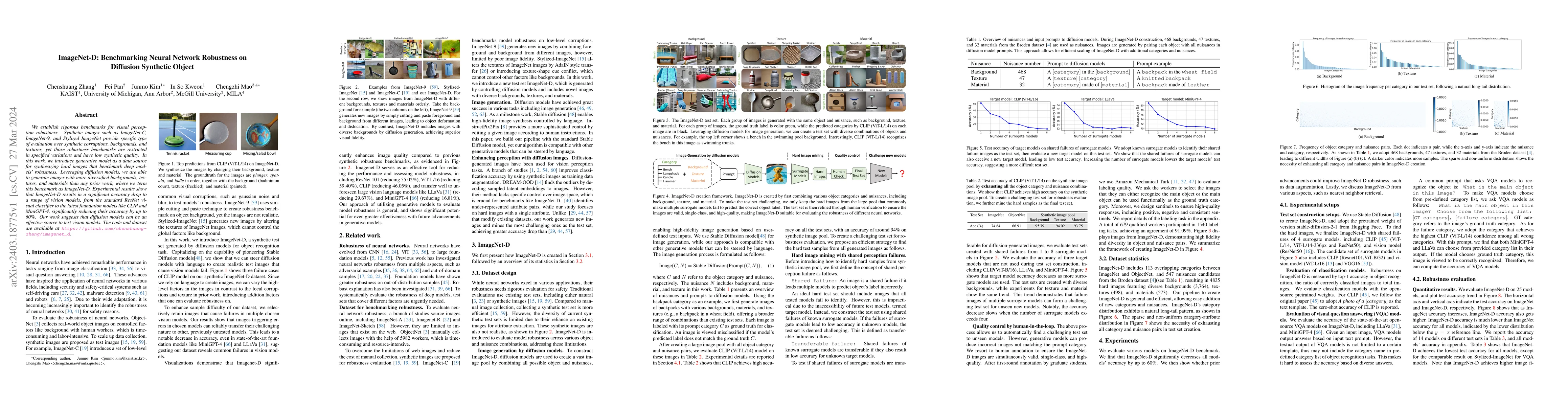 Thumbnail for ImageNet-D: Benchmarking Neural Network Robustness on Diffusion
  Synthetic Object