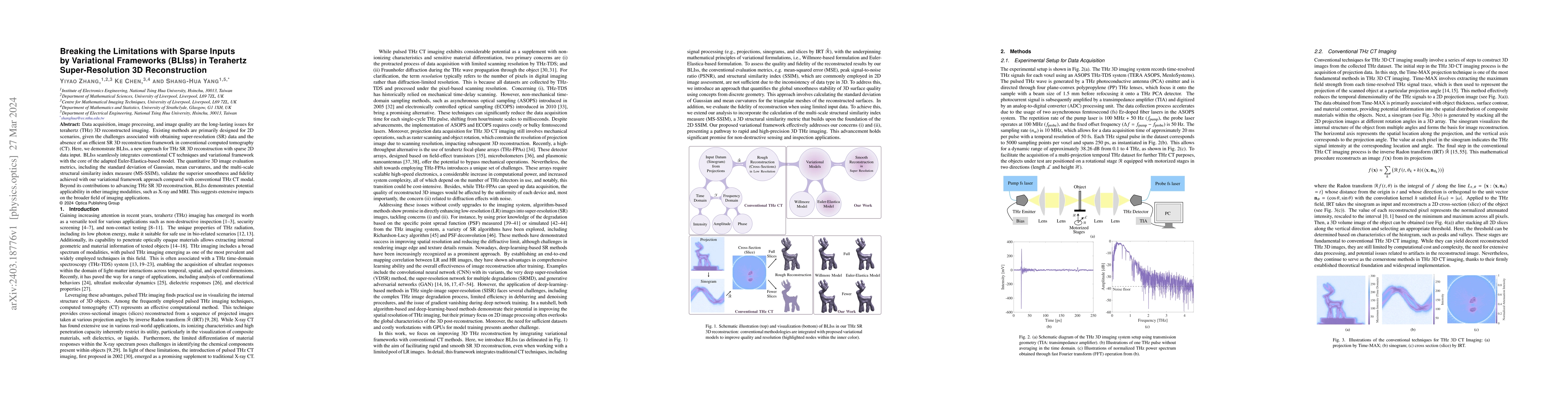 Thumbnail for Breaking the Limitations with Sparse Inputs by Variational Frameworks
  (BLIss) in Terahertz Super-Resolution 3D Reconstruction