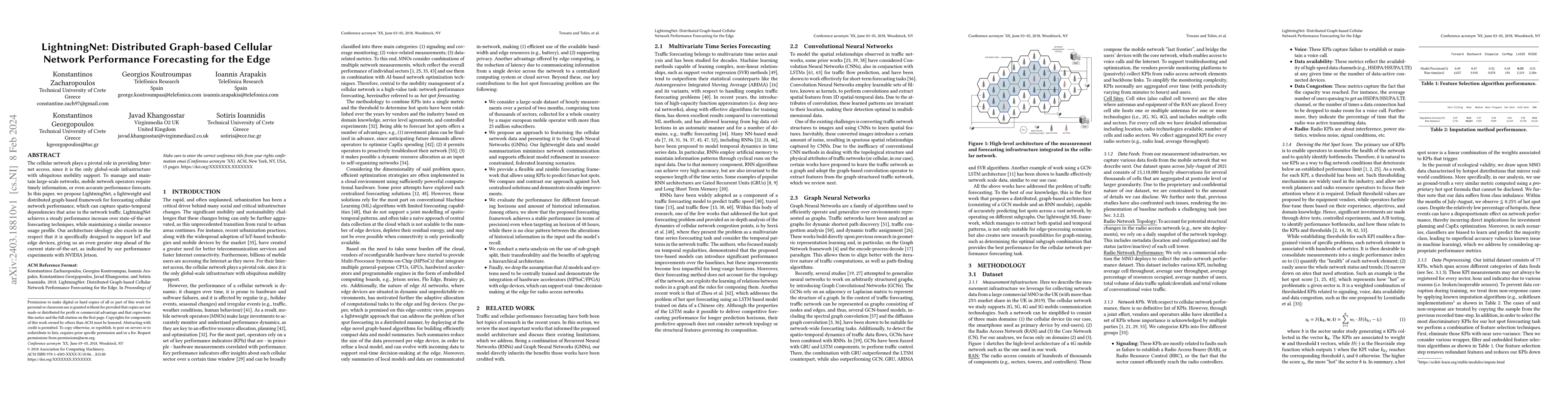Thumbnail for LightningNet: Distributed Graph-based Cellular Network Performance
  Forecasting for the Edge