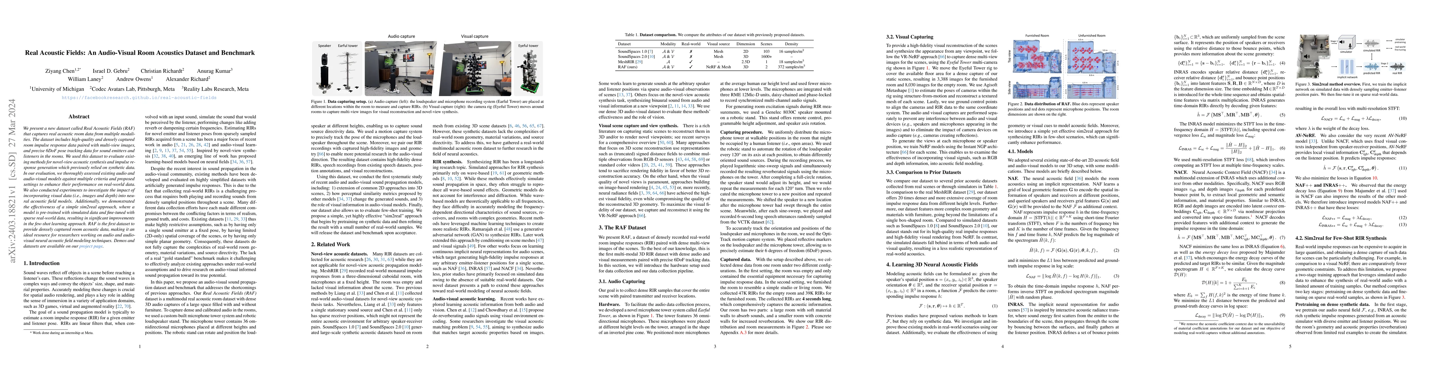 Thumbnail for Real Acoustic Fields: An Audio-Visual Room Acoustics Dataset and
  Benchmark