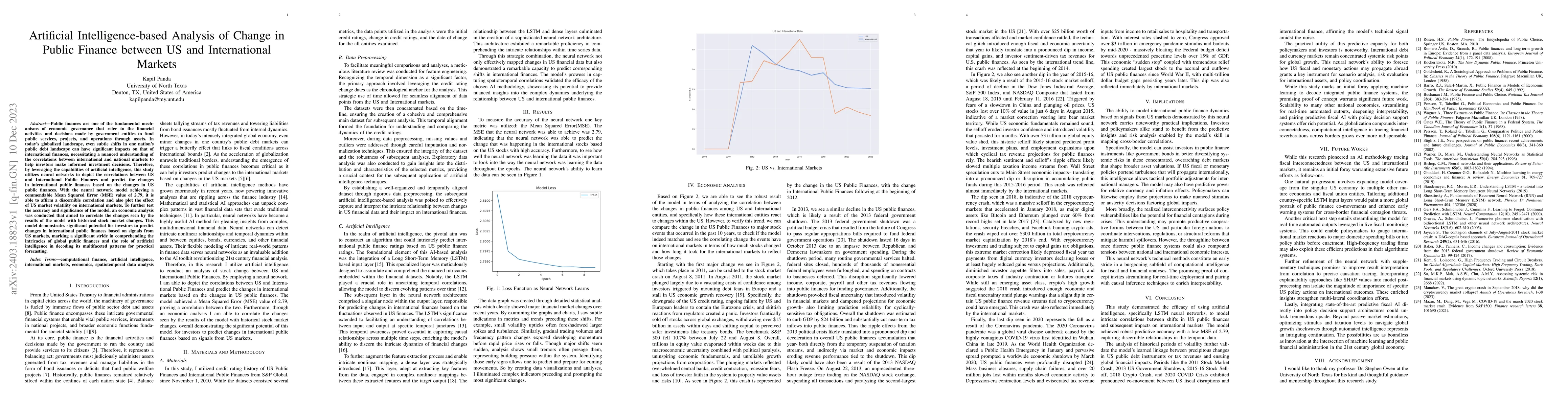 Thumbnail for Artificial Intelligence-based Analysis of Change in Public Finance
  between US and International Markets