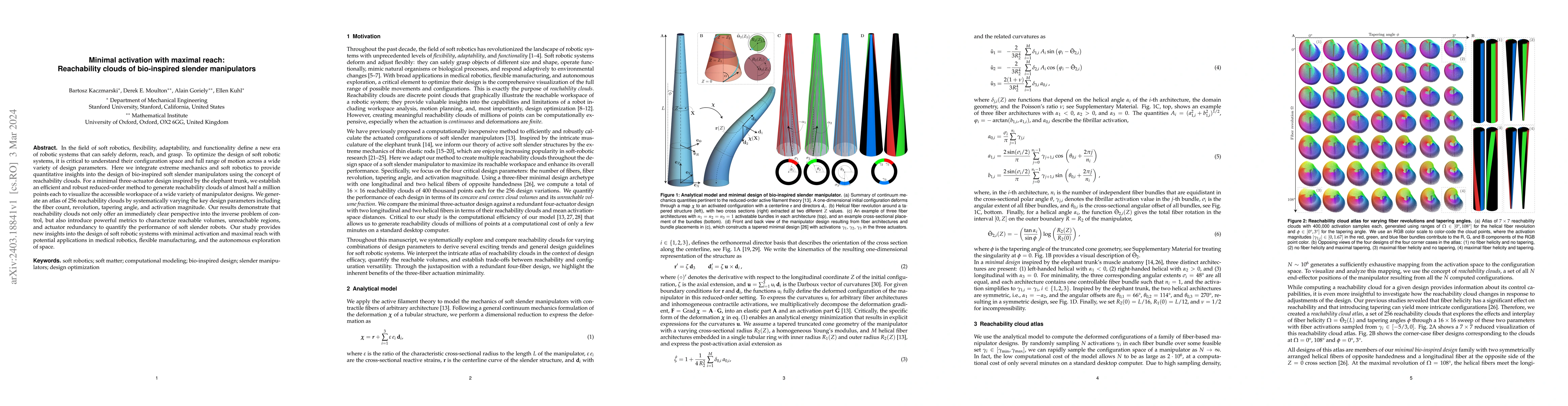 Thumbnail for Minimal activation with maximal reach: Reachability clouds of
  bio-inspired slender manipulators
