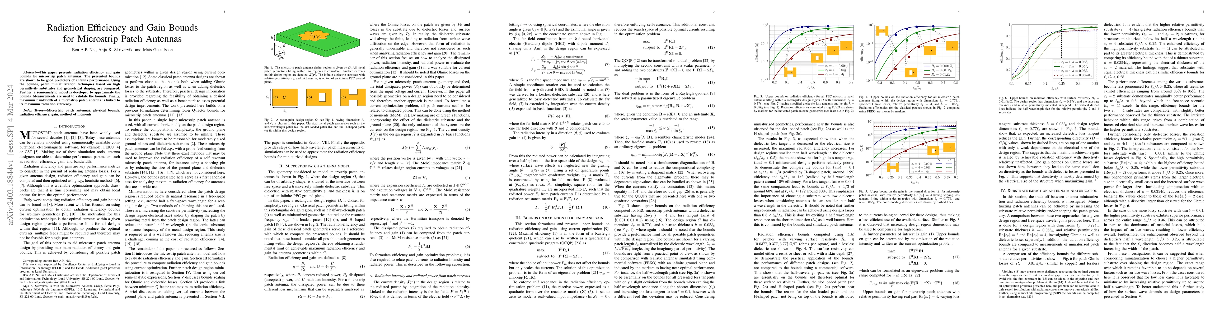 Thumbnail for Radiation Efficiency and Gain Bounds for Microstrip Patch Antennas
