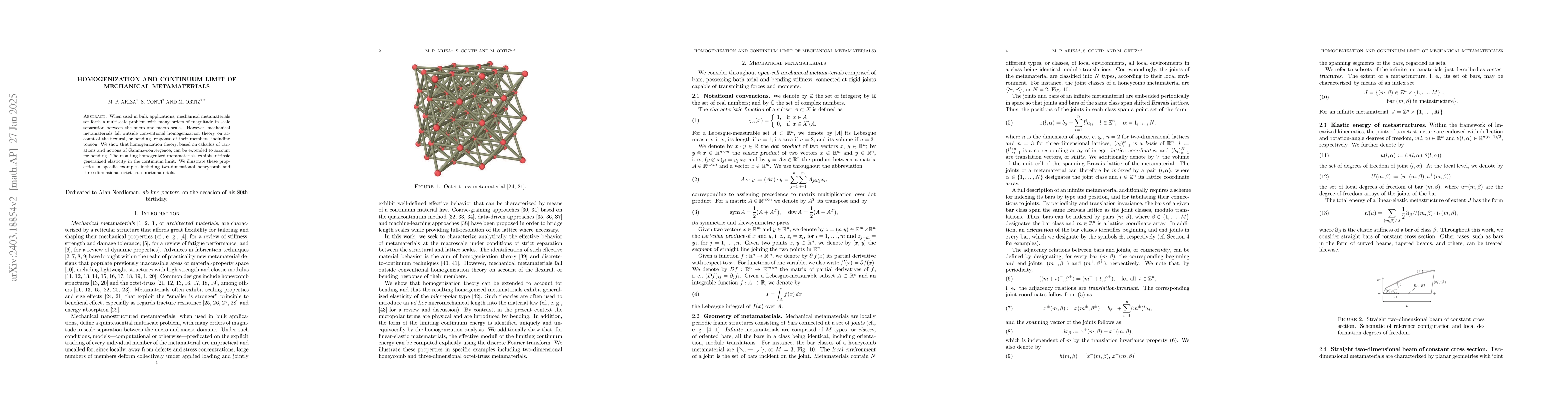Thumbnail for Homogenization and continuum limit of mechanical metamaterials