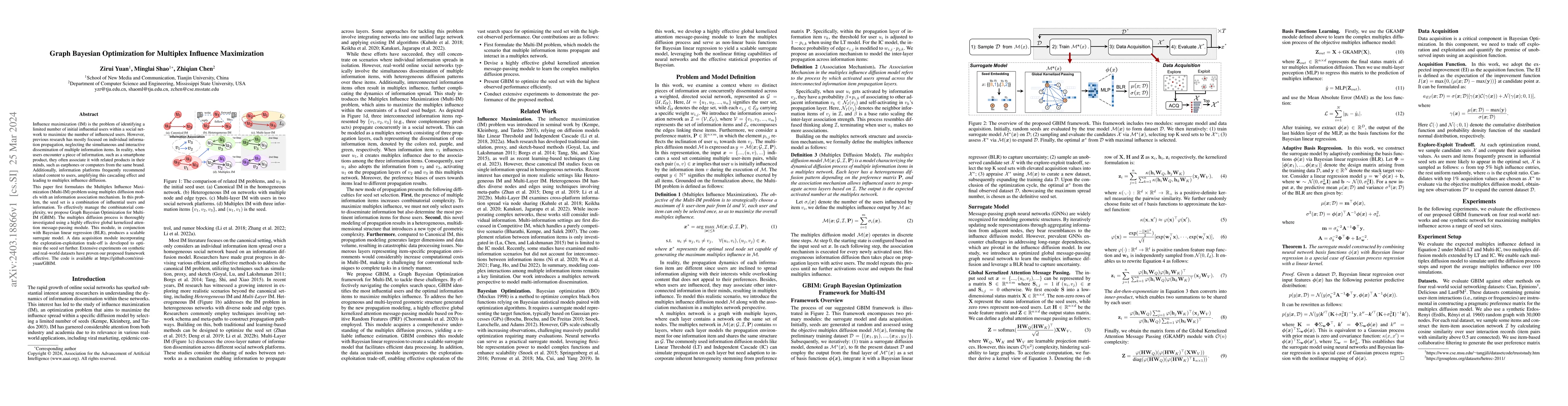 Thumbnail for Graph Bayesian Optimization for Multiplex Influence Maximization