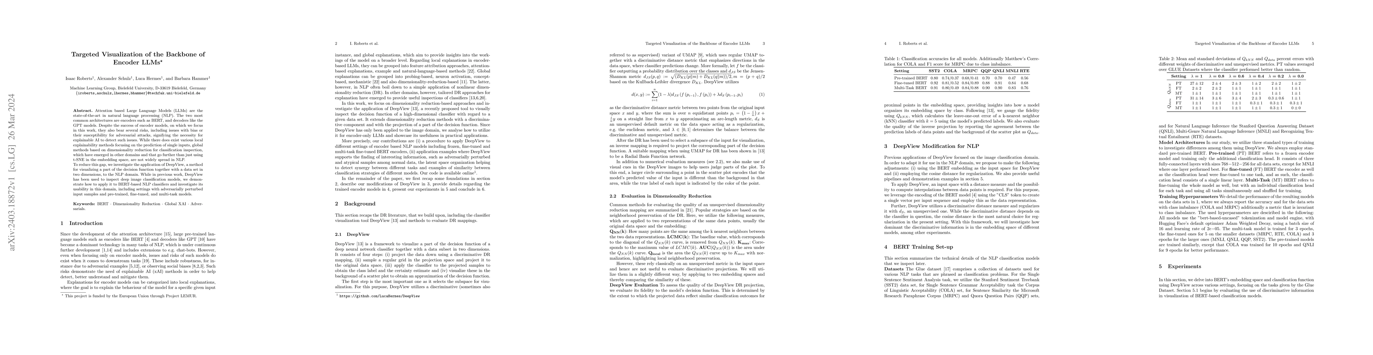 Thumbnail for Targeted Visualization of the Backbone of Encoder LLMs