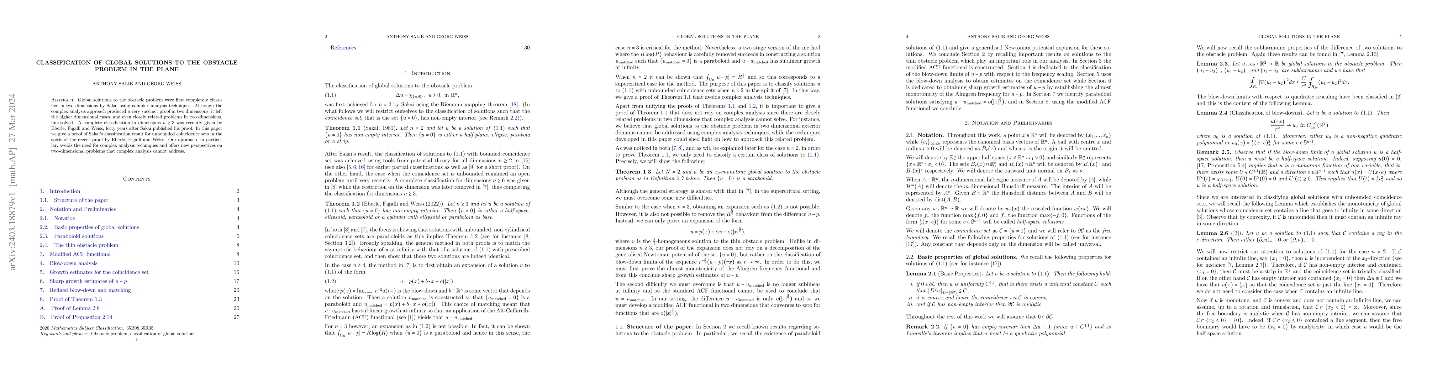 Thumbnail for Classification of global solutions to the obstacle problem in the plane