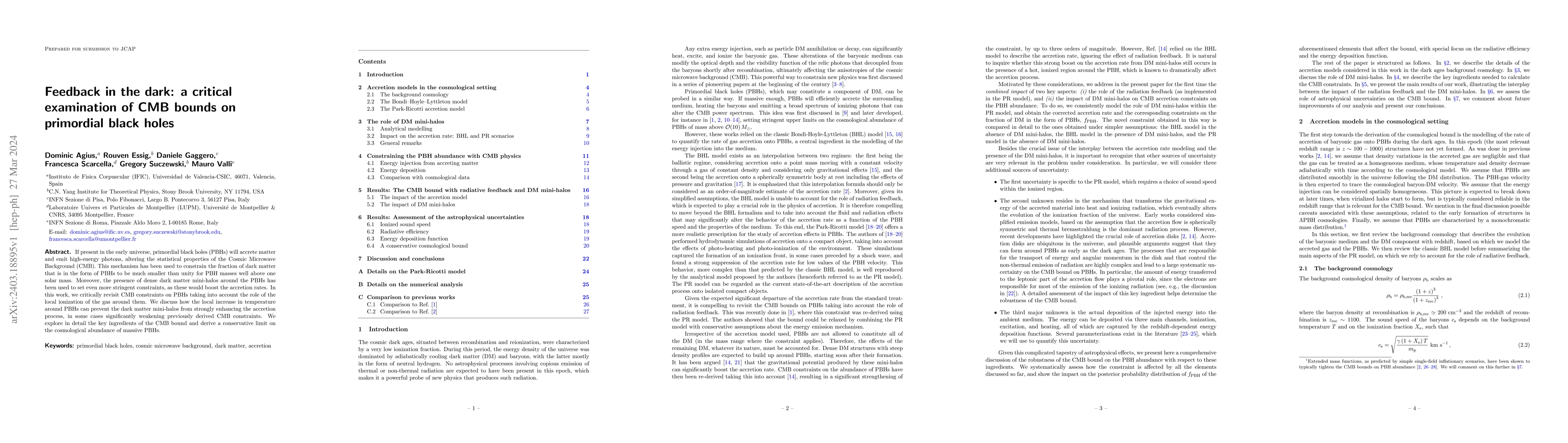 Thumbnail for Feedback in the dark: a critical examination of CMB bounds on primordial
  black holes
