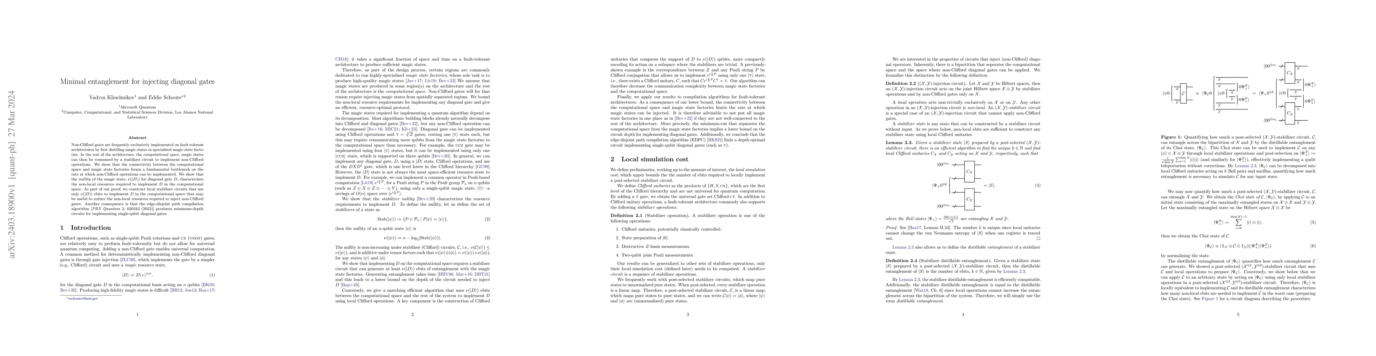 Thumbnail for Minimal entanglement for injecting diagonal gates