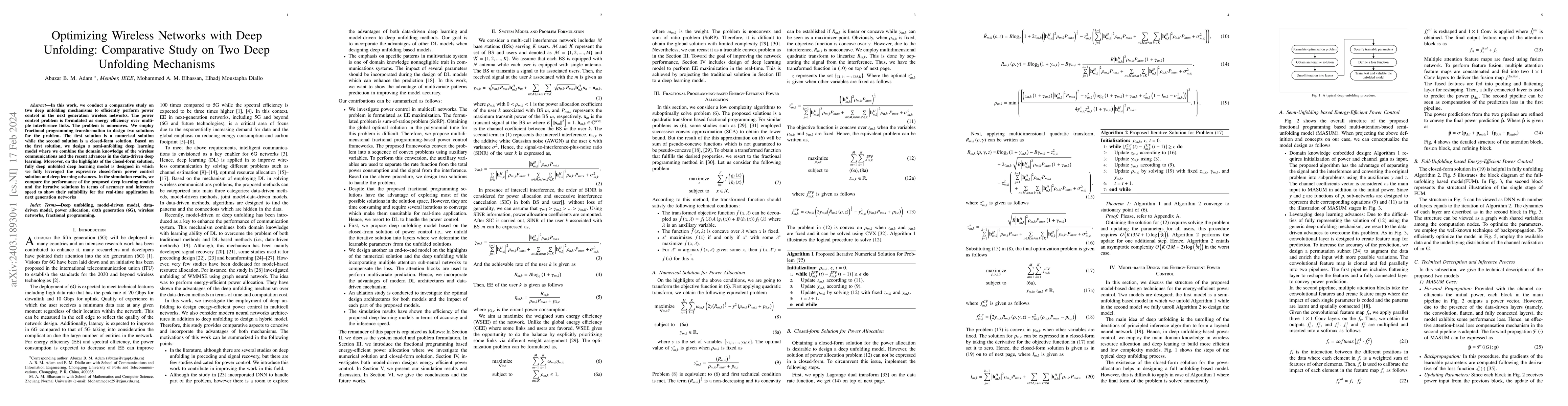 Thumbnail for Optimizing Wireless Networks with Deep Unfolding: Comparative Study on
  Two Deep Unfolding Mechanisms