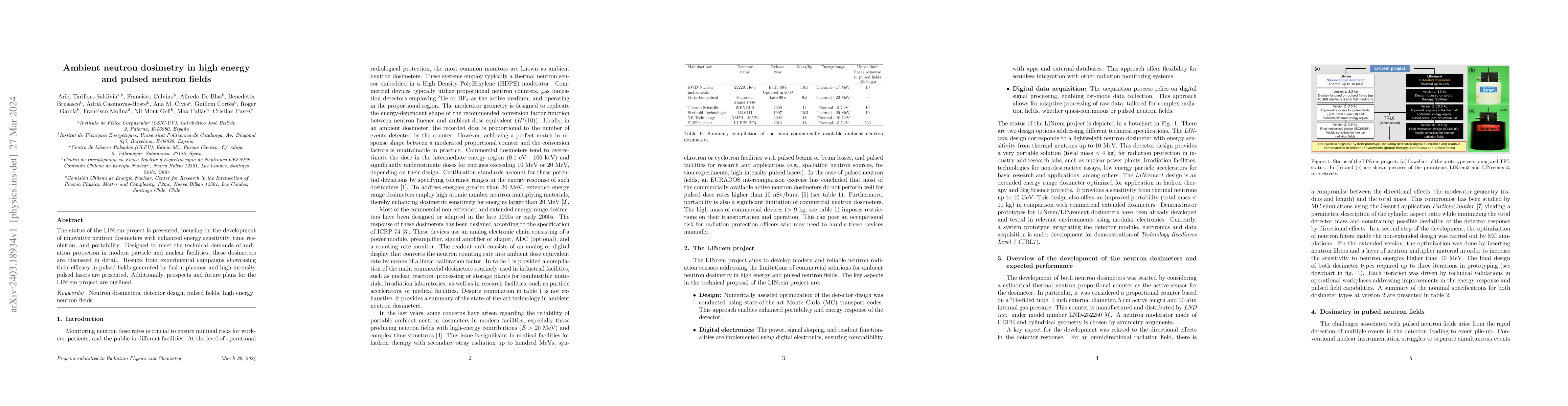 Thumbnail for Ambient neutron dosimetry in high energy and pulsed neutron fields
