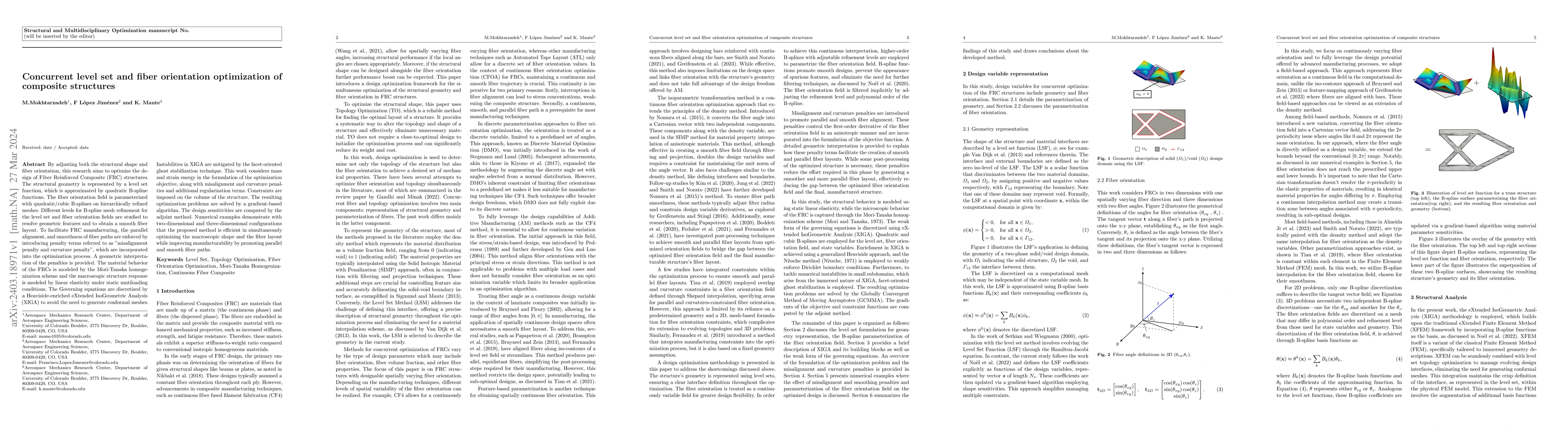 Thumbnail for Concurrent level set and fiber orientation optimization of composite
  structures