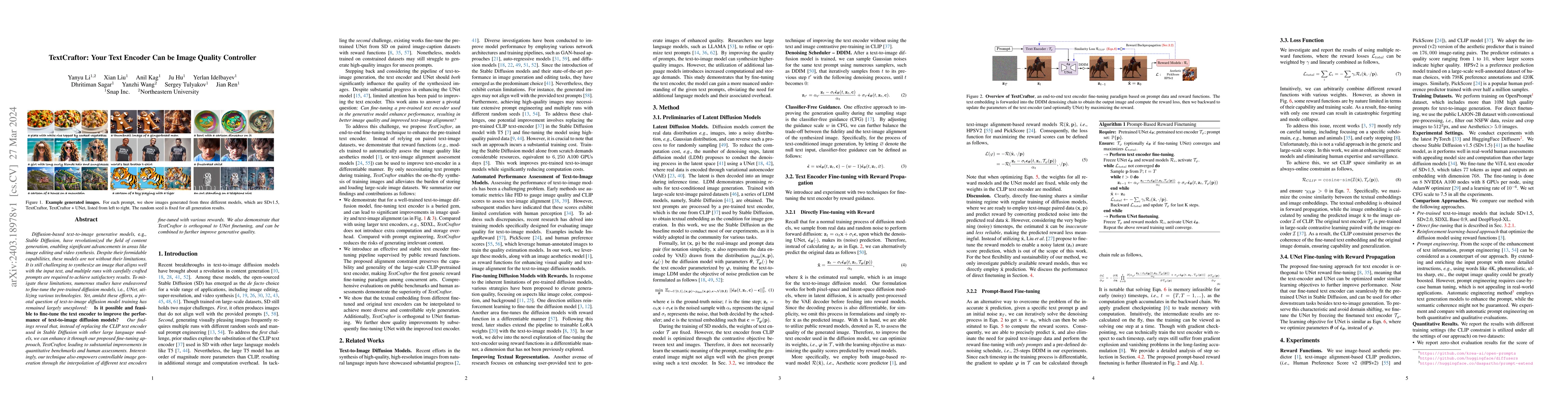 Thumbnail for TextCraftor: Your Text Encoder Can be Image Quality Controller