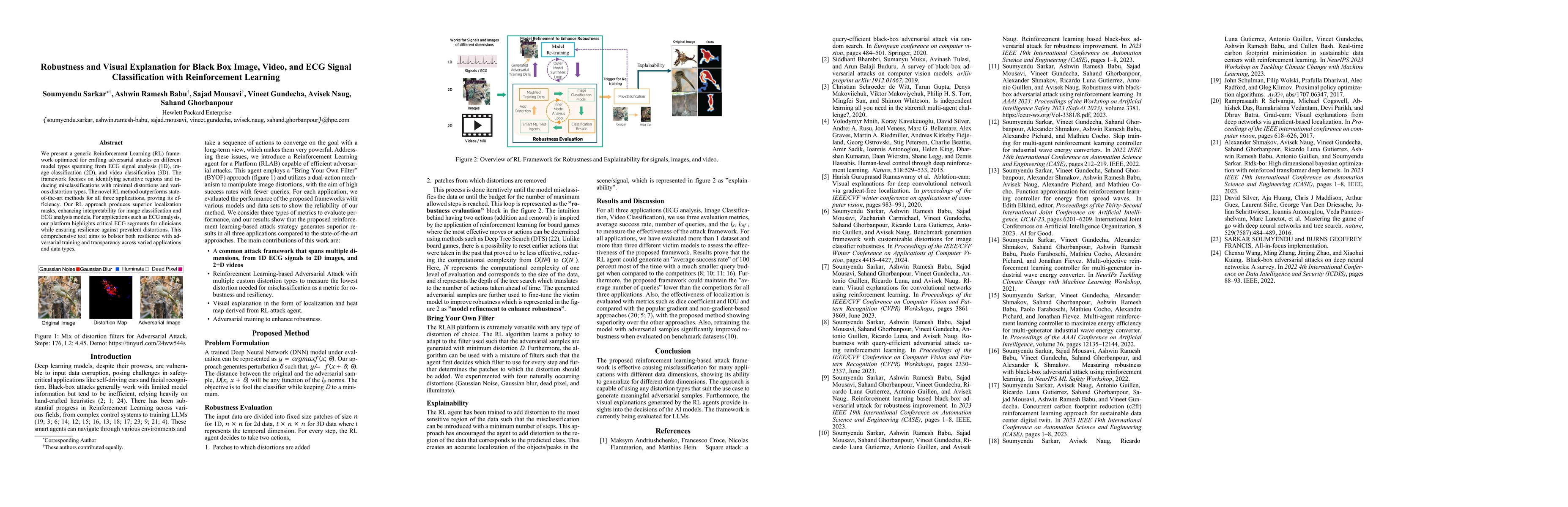 Thumbnail for Robustness and Visual Explanation for Black Box Image, Video, and ECG
  Signal Classification with Reinforcement Learning
