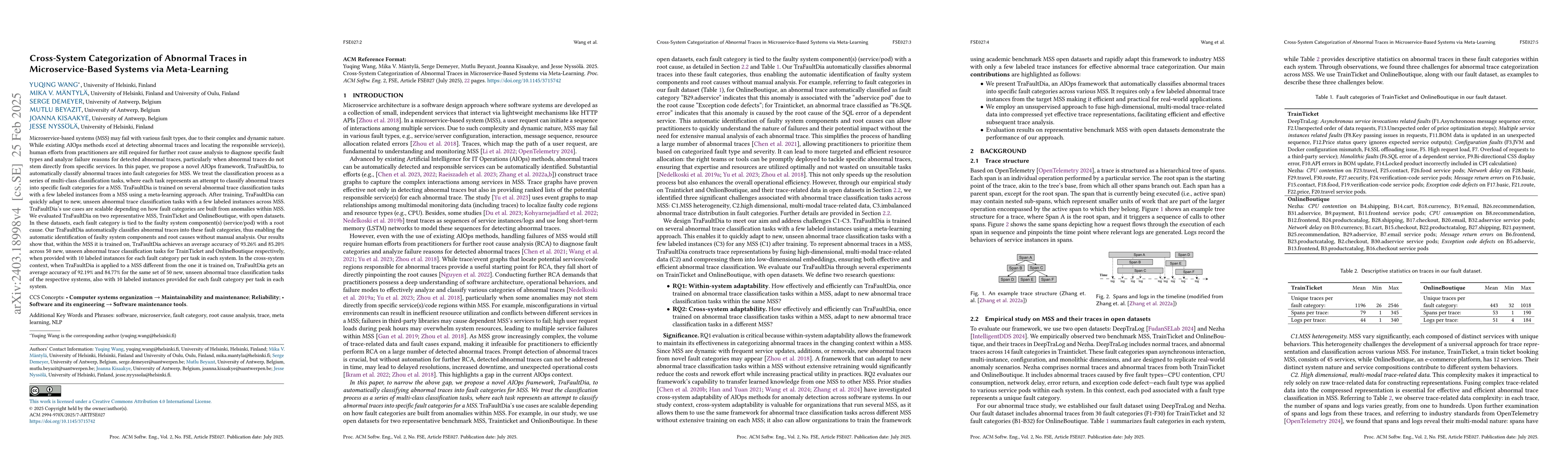 Thumbnail for Few-Shot Cross-System Anomaly Trace Classification for
  Microservice-based systems