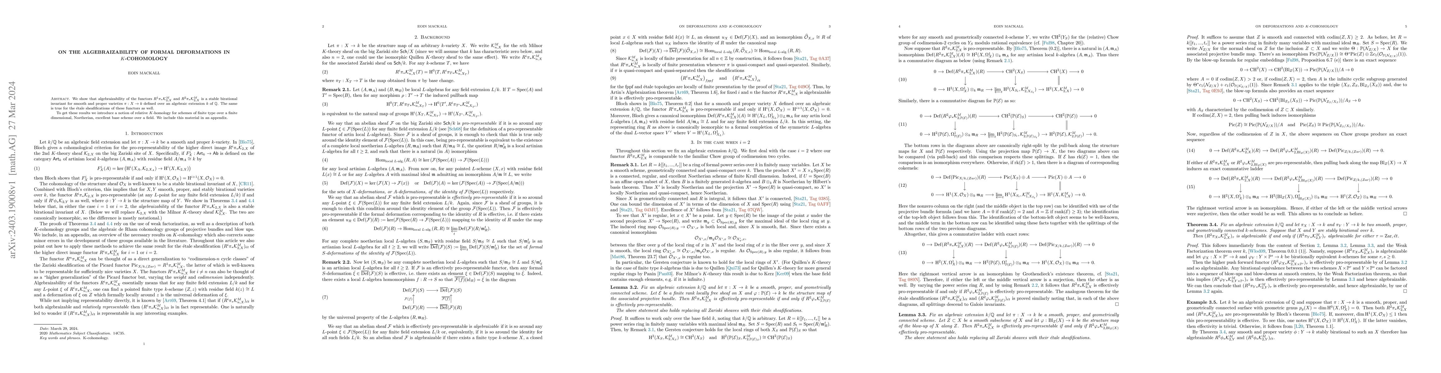 Thumbnail for On the algebraizability of formal deformations in $K$-cohomology