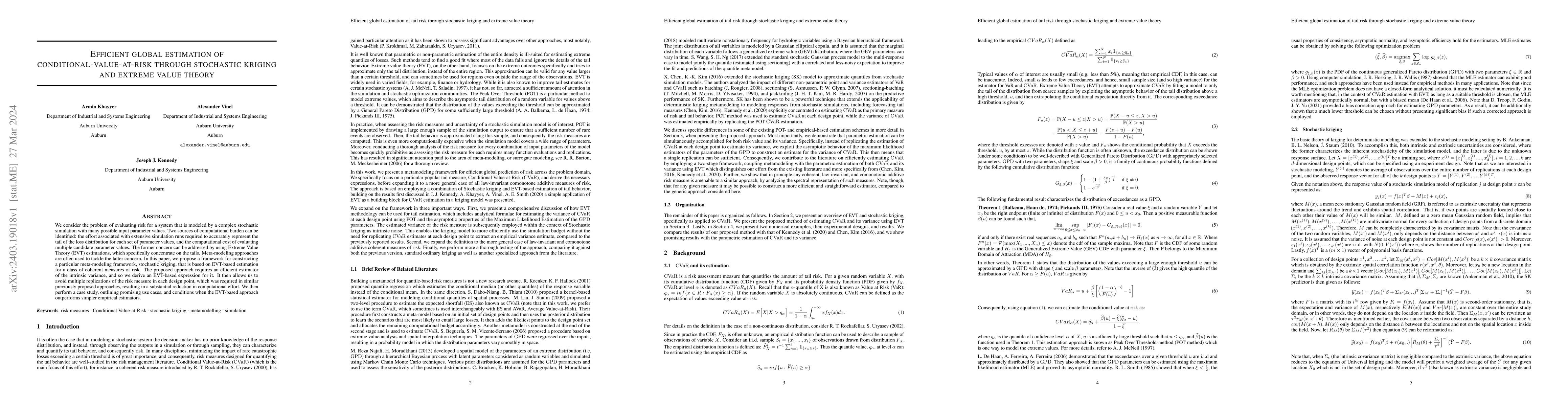 Thumbnail for Efficient global estimation of conditional-value-at-risk through
  stochastic kriging and extreme value theory