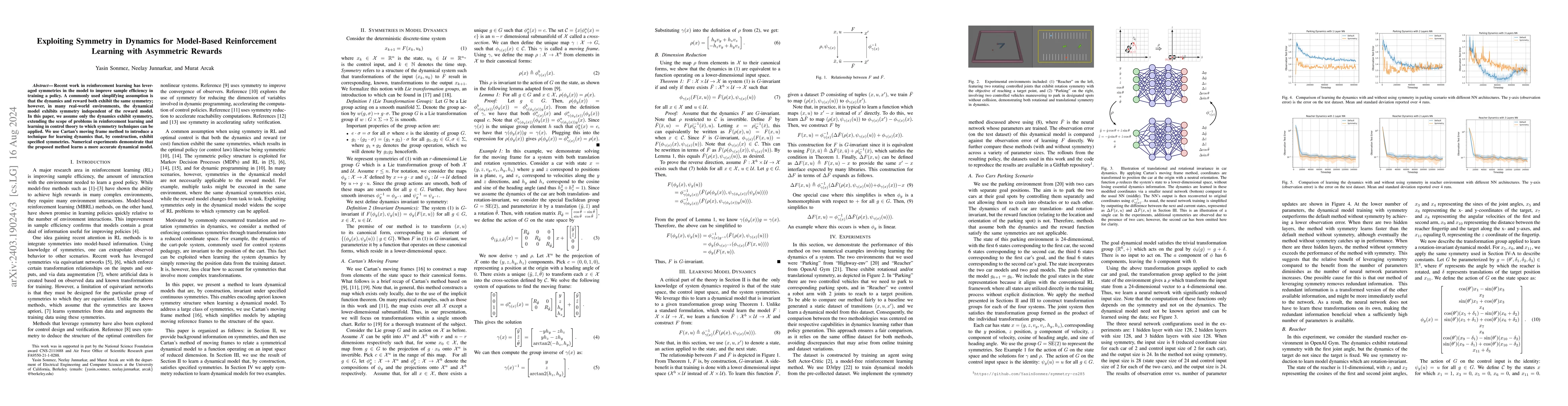Thumbnail for Exploiting Symmetry in Dynamics for Model-Based Reinforcement Learning
  with Asymmetric Rewards