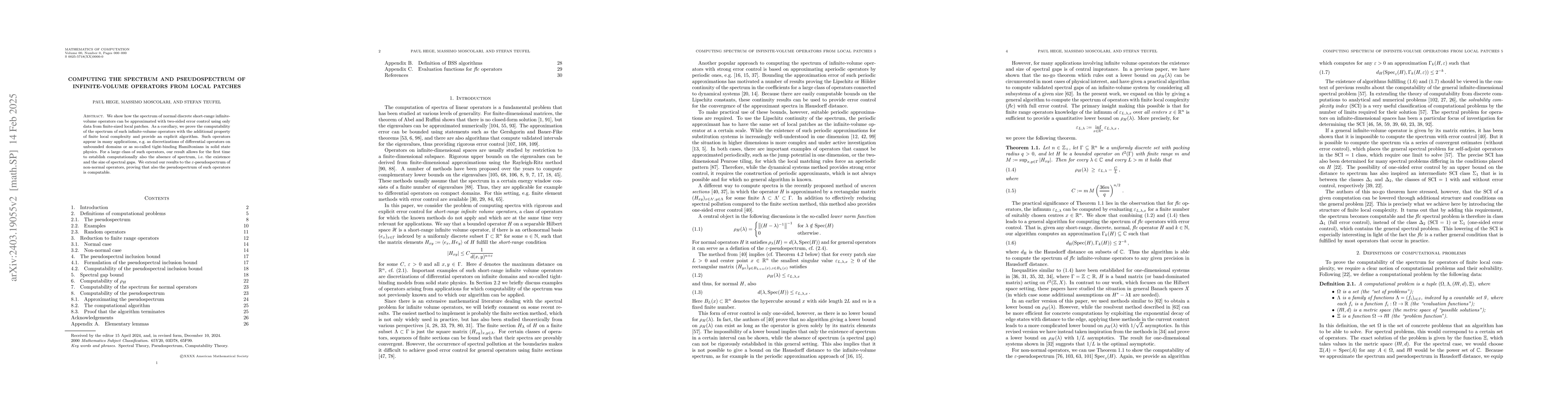 Thumbnail for Computing the spectrum and pseudospectrum of infinite-volume operators
  from local patches