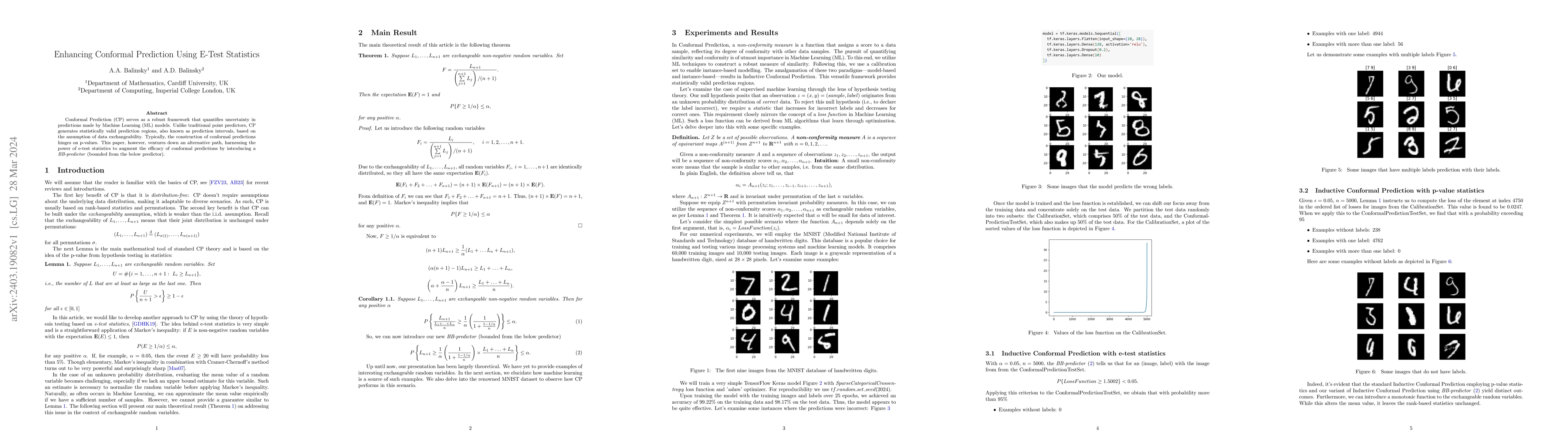 Thumbnail for Enhancing Conformal Prediction Using E-Test Statistics