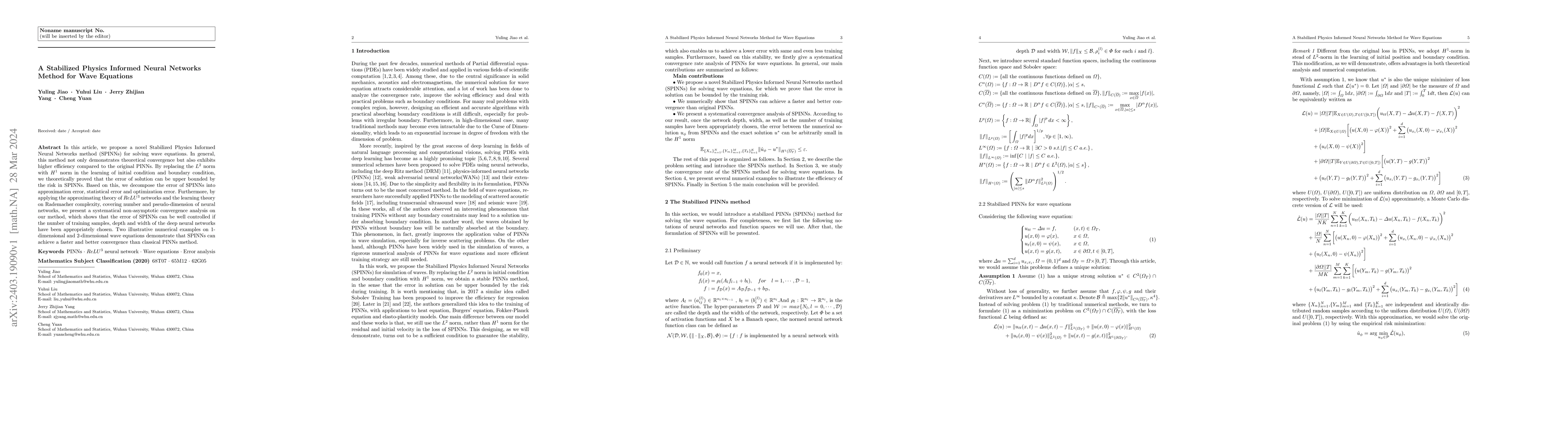 Thumbnail for A Stabilized Physics Informed Neural Networks Method for Wave Equations