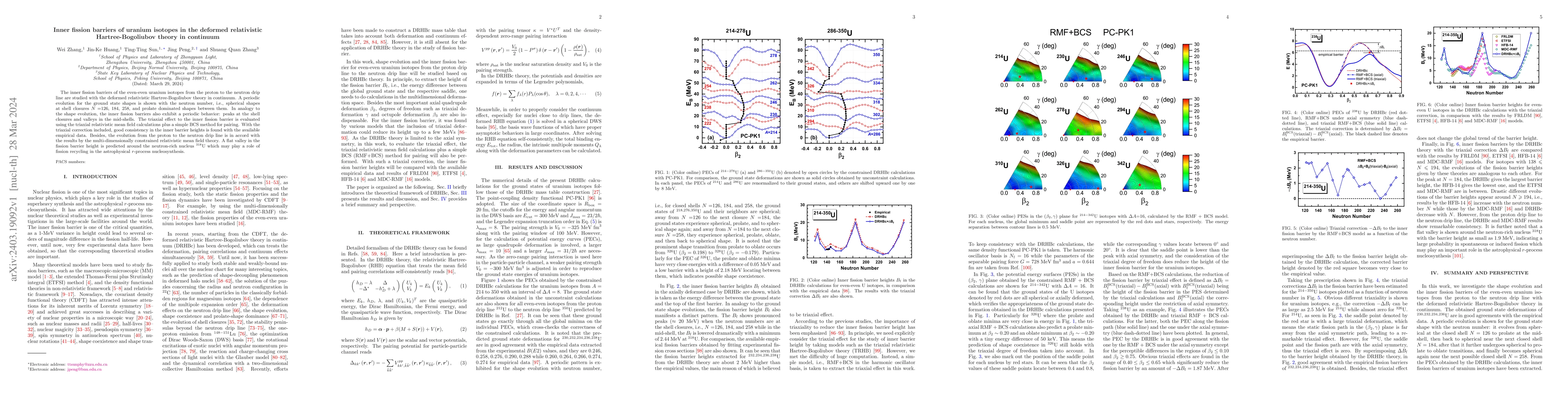 Thumbnail for Inner fission barriers of uranium isotopes in the deformed relativistic
  Hartree-Bogoliubov theory in continuum