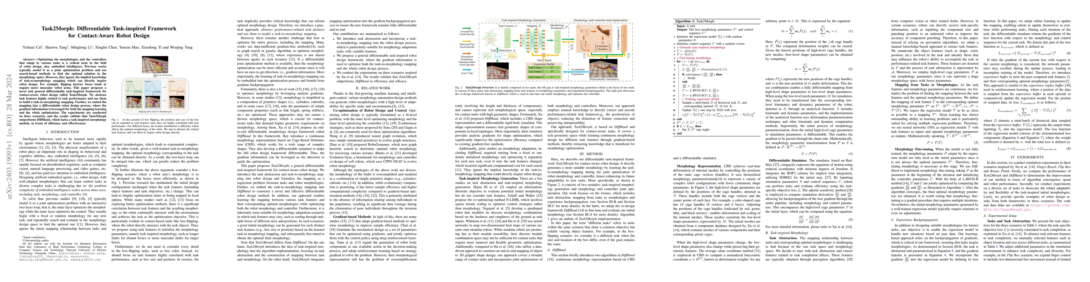 Thumbnail for Task2Morph: Differentiable Task-inspired Framework for Contact-Aware
  Robot Design