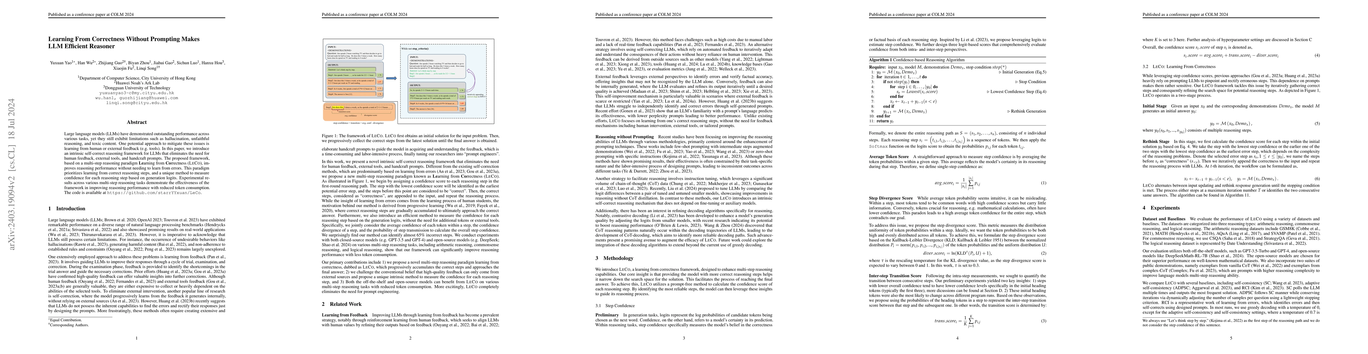 Thumbnail for Learning From Correctness Without Prompting Makes LLM Efficient Reasoner