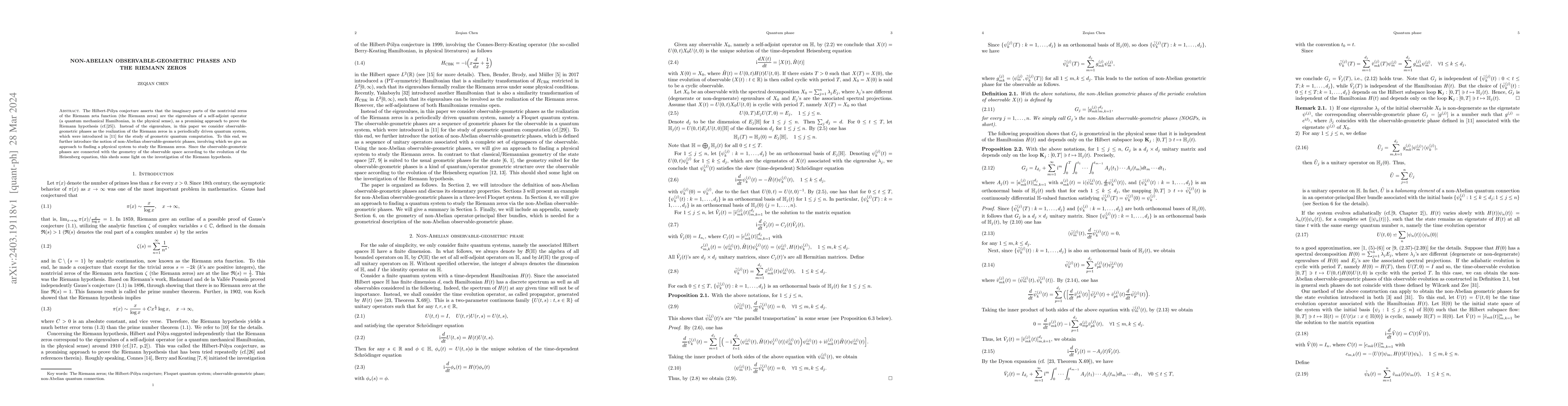 Thumbnail for Non-Abelian observable-geometric phases and the Riemann zeros