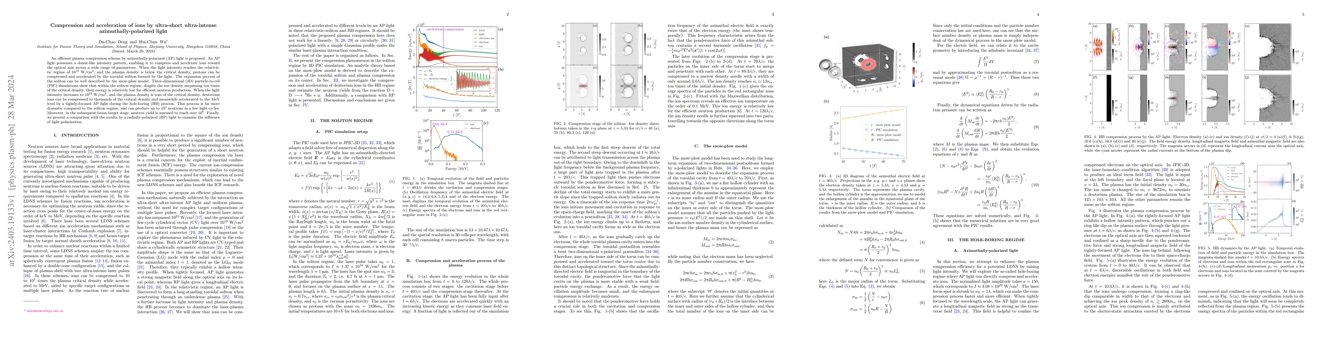 Thumbnail for Compression and acceleration of ions by ultra-short ultra-intense
  azimuthally-polarized light