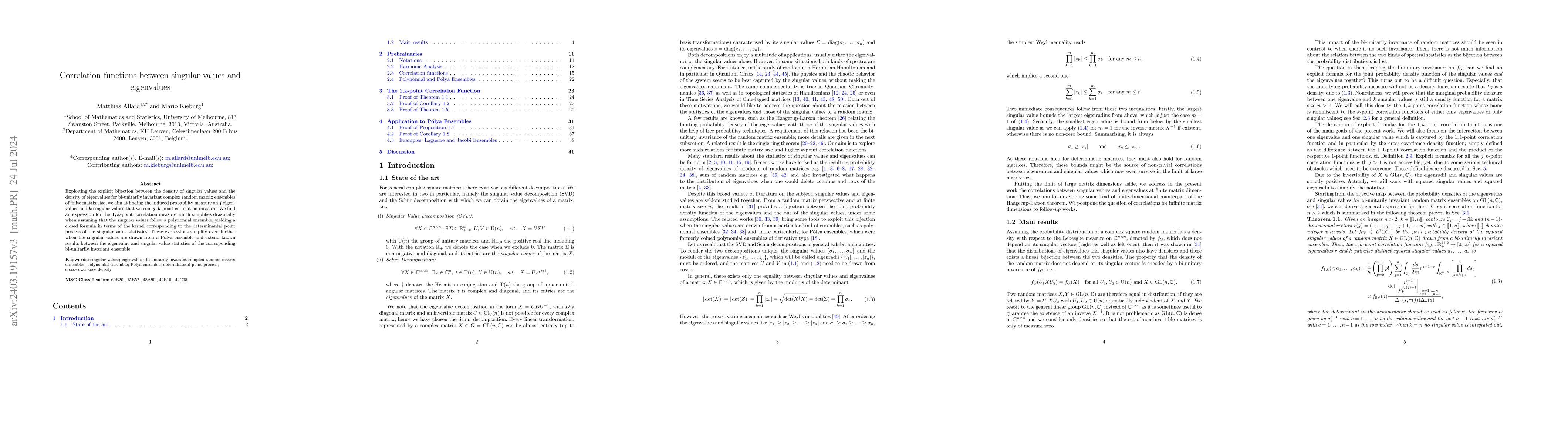 Thumbnail for Correlation functions between singular values and eigenvalues