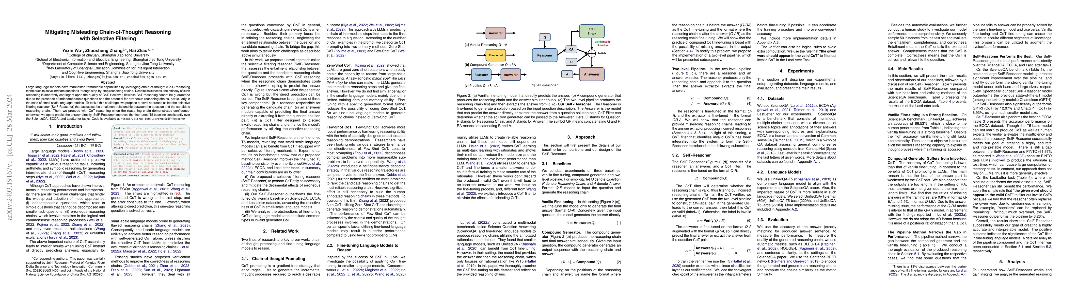 Thumbnail for Mitigating Misleading Chain-of-Thought Reasoning with Selective
  Filtering