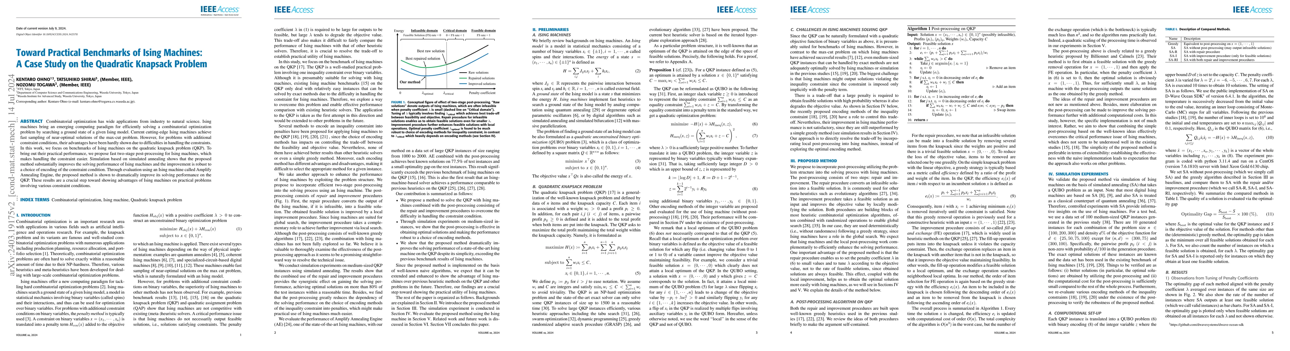Thumbnail for Toward Practical Benchmarks of Ising Machines: A Case Study on the
  Quadratic Knapsack Problem