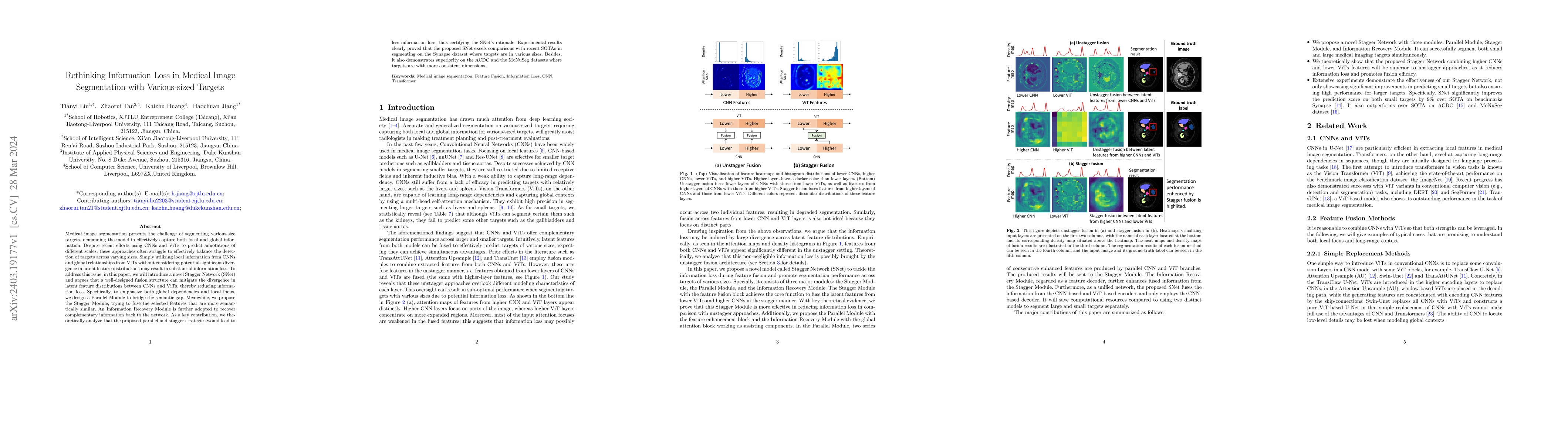 Thumbnail for Rethinking Information Loss in Medical Image Segmentation with
  Various-sized Targets
