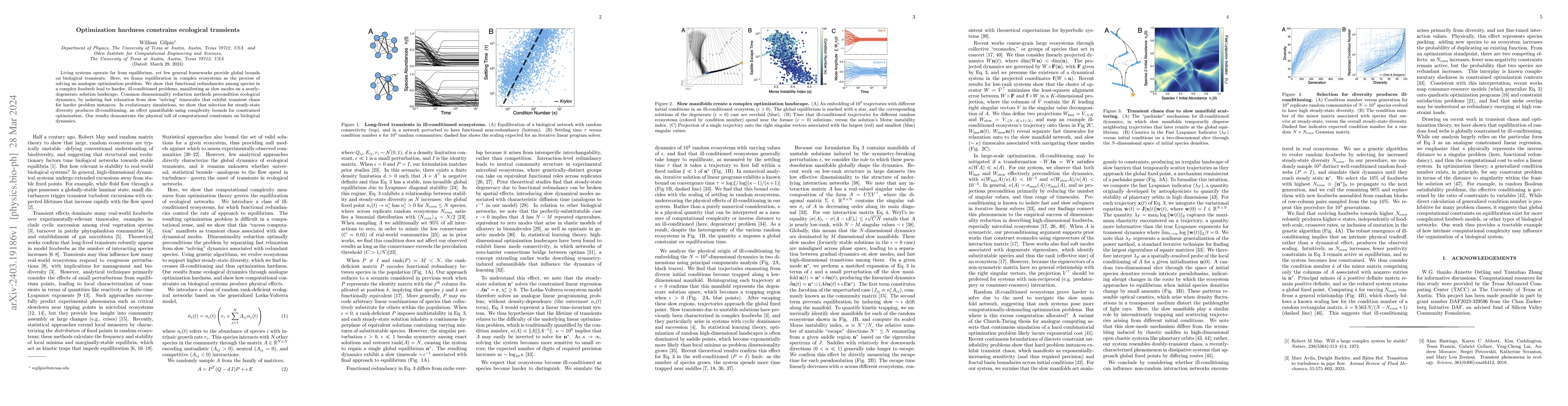 Thumbnail for Optimization hardness constrains ecological transients