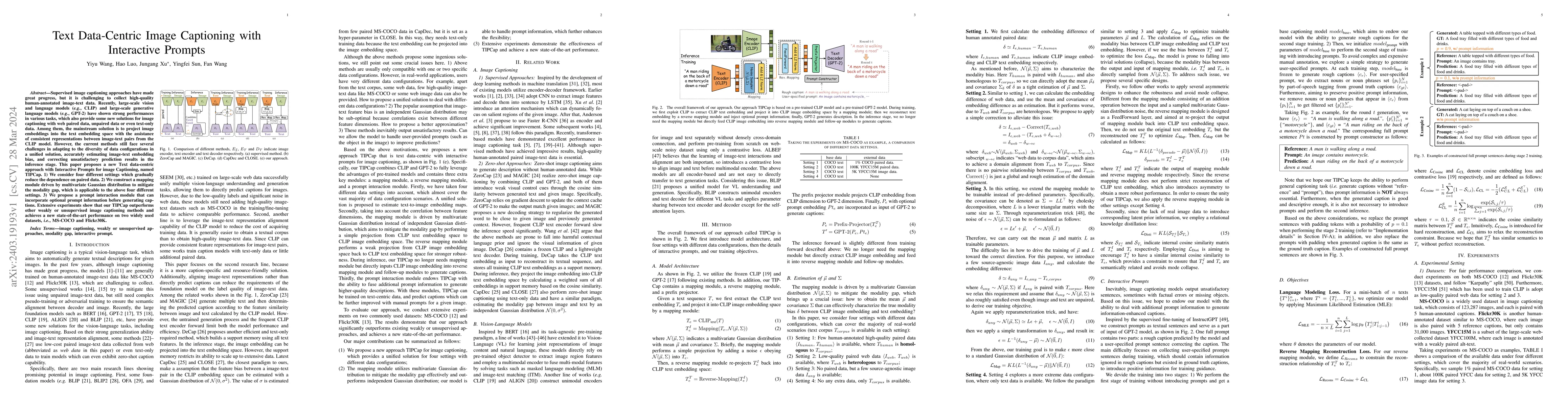 Thumbnail for Text Data-Centric Image Captioning with Interactive Prompts